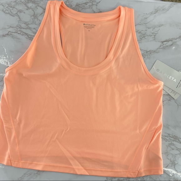 Athleta Shanti Crop Tank Top Long Line Beach Peach Plus Size 1X New Tags - Picture 3 of 7